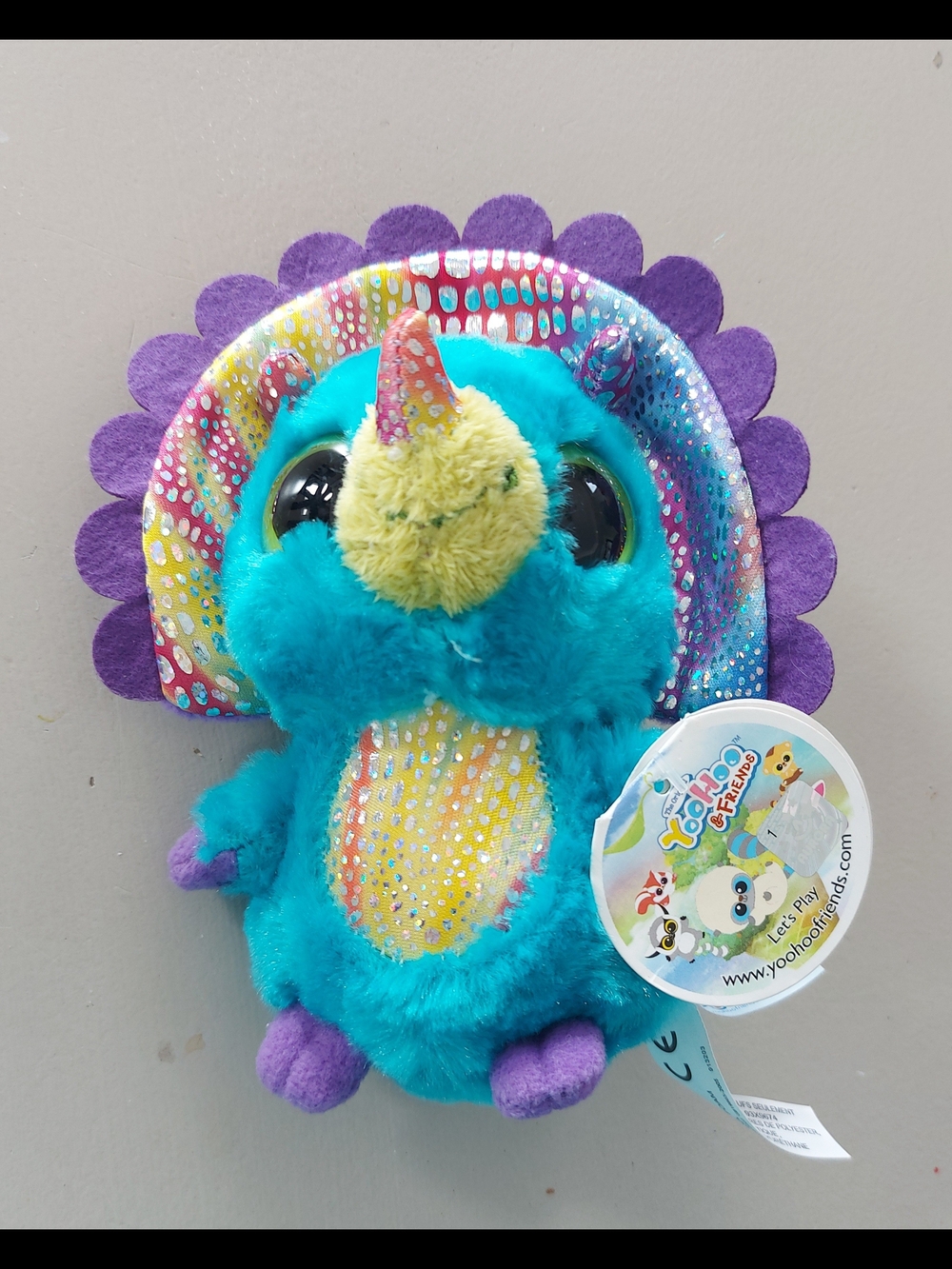 Yoohoo & Friends Teal Triceratops Plush
